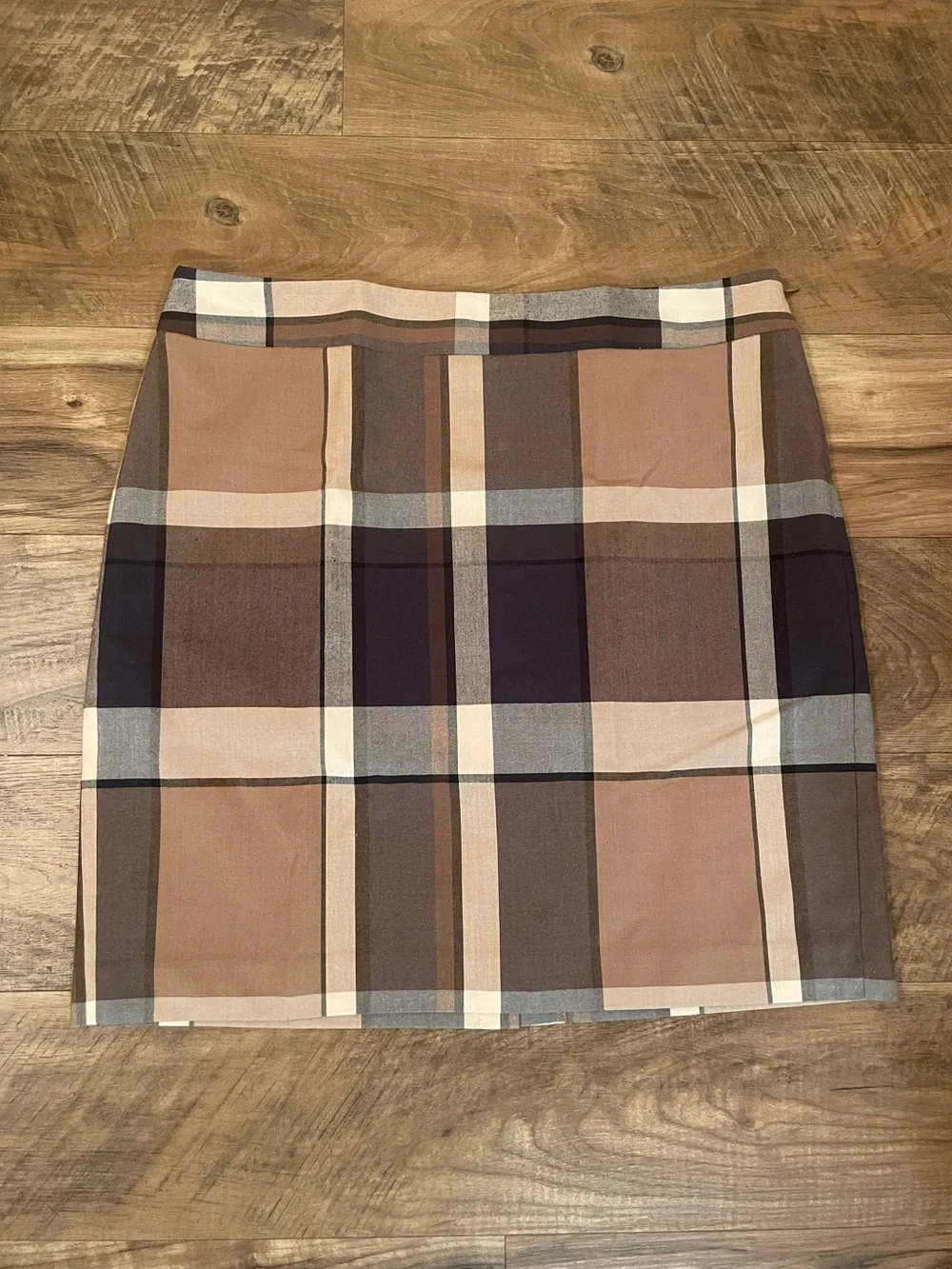 Loft - Ann Taylor - Brown Plaid Preppy Light Acedemia Mini Skirt Size 12P